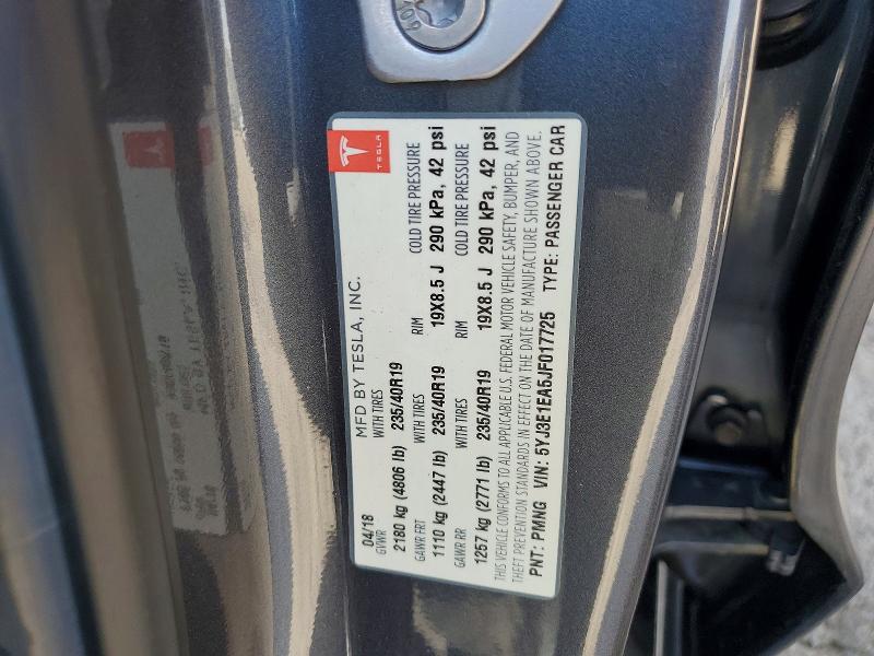 Продажа на аукционе авто 2018 Tesla Model 3, vin: 5YJ3E1EA5JF017725, номер лота: 57277526