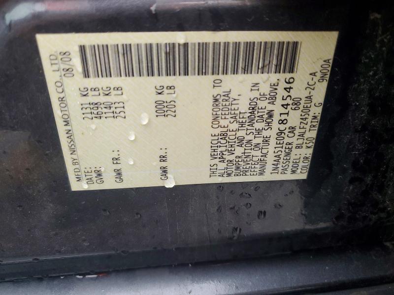 Aukcja sprzedaży 2009 Nissan Maxima, vin: 1N4AA51E09C814546, numer aukcji: 56181616