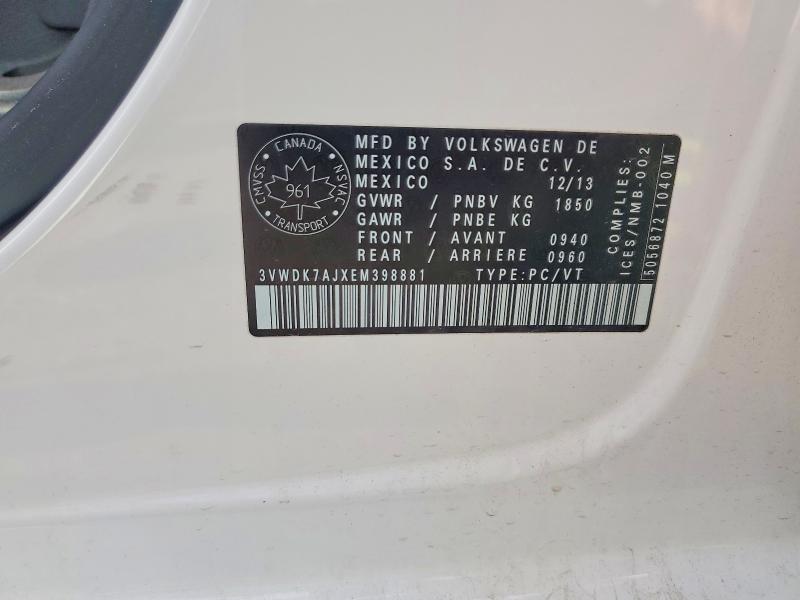 Продажа на аукционе авто 2014 Volkswagen Jetta, vin: 3VWDK7AJXEM398881, номер лота: 57820626