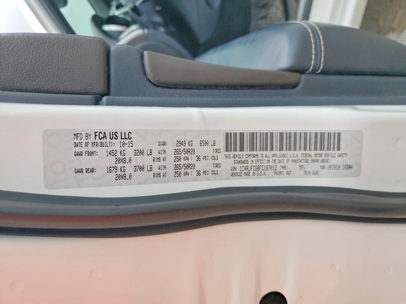 2015 Jeep Grand Cherokee მანქანა იყიდება აუქციონზე, vin: 1C4RJFCG8FC187012, აუქციონის ნომერი: 58056696