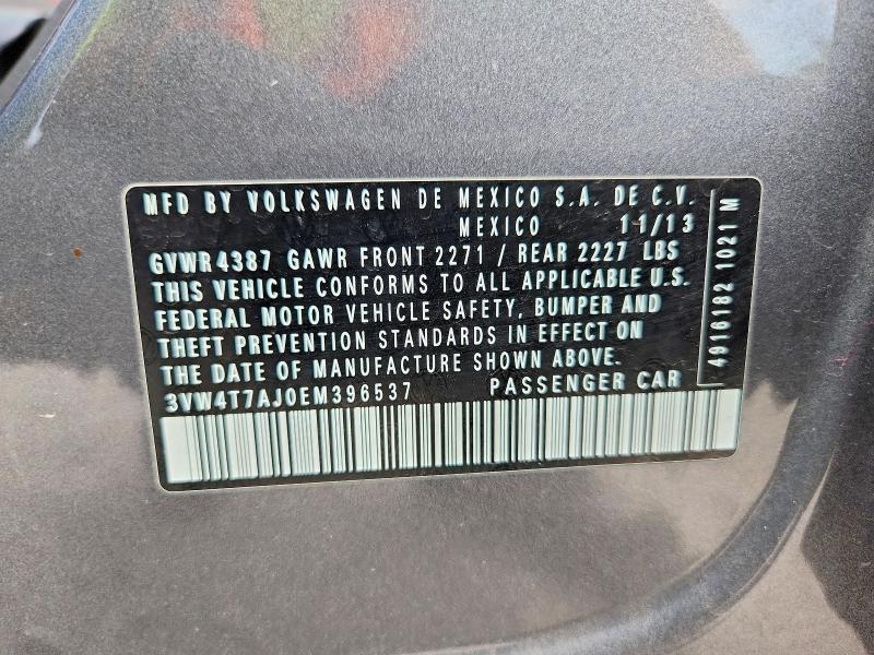 55811046 :رقم المزاد ، 3VW4T7AJ0EM396537 vin ، 2014 Volkswagen Jetta مزاد بيع