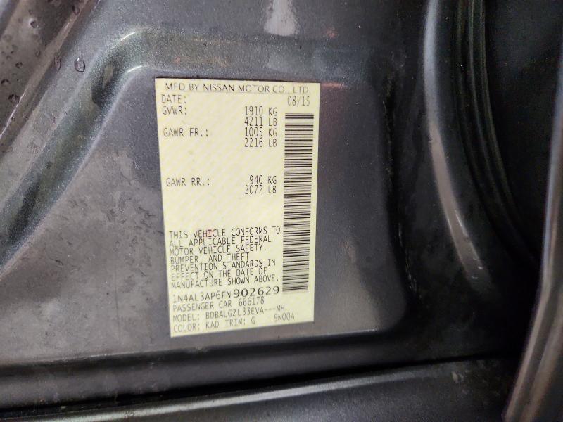 58234816 :رقم المزاد ، 1N4AL3AP6FN902629 vin ، 2015 Nissan Altima مزاد بيع