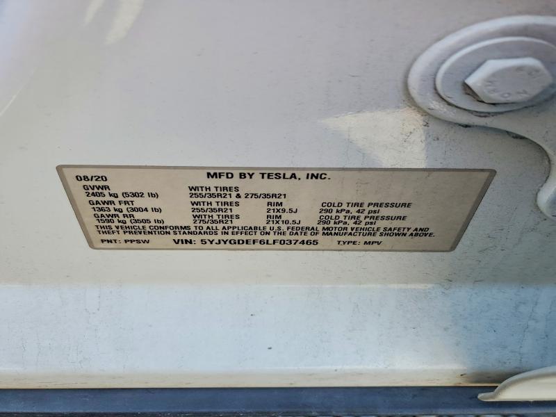 Aukcja sprzedaży 2020 Tesla Model Y, vin: 5YJYGDEF6LF037465, numer aukcji: 58922026