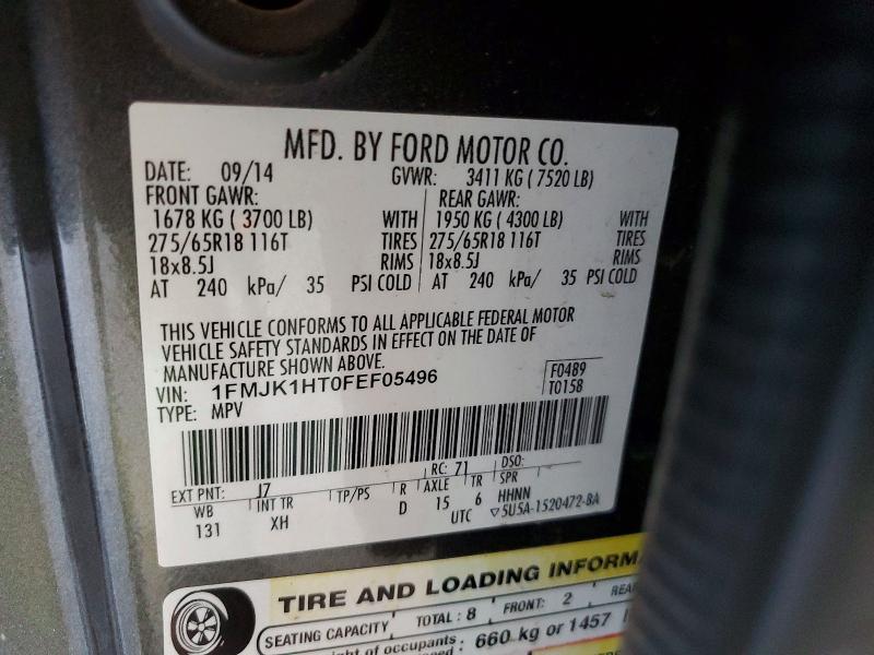 2015 Ford Expedition მანქანა იყიდება აუქციონზე, vin: 1FMJK1HT0FEF05496, აუქციონის ნომერი: 58976416