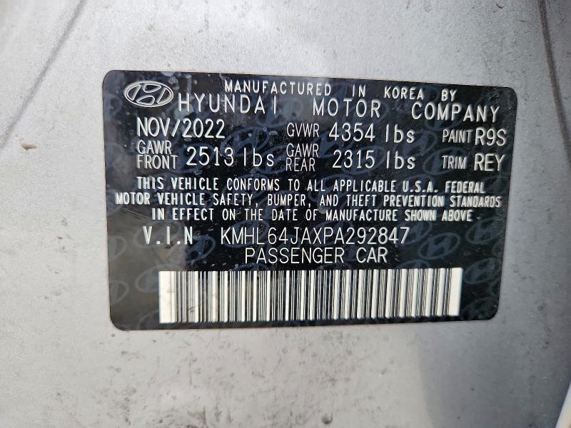 58798266 :رقم المزاد ، KMHL64JAXPA292847 vin ، 2023 Hyundai Sonata مزاد بيع