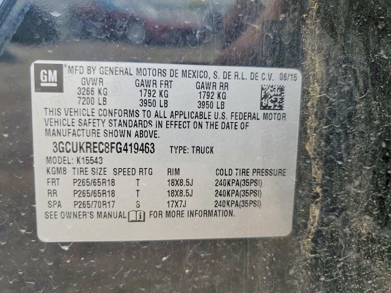 Aukcja sprzedaży 2015 Chevrolet Silverado, vin: 3GCUKREC8FG419463, numer aukcji: 57269066