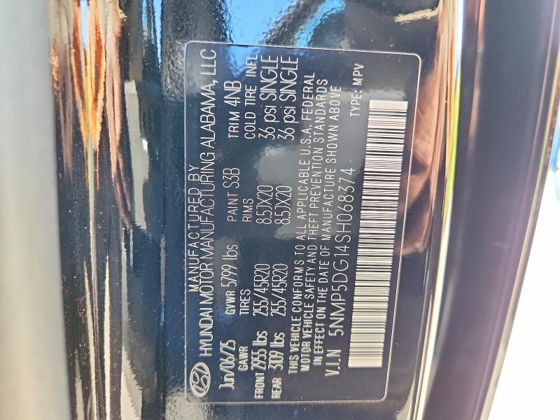 58414736 :رقم المزاد ، 5NMP5DG14SH068374 vin ، 2025 Hyundai Santa Fe مزاد بيع