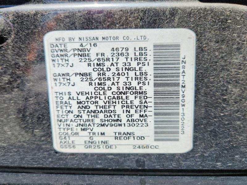 Aukcja sprzedaży 2016 Nissan Rogue, vin: JN8AT2MV9GW130223, numer aukcji: 58525516