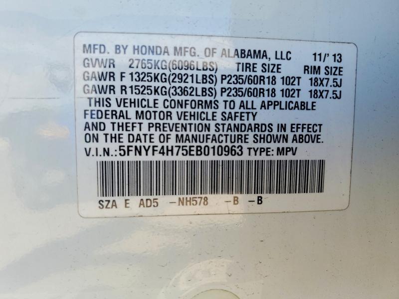 Продаж на аукціоні авто 2014 Honda Pilot, vin: 5FNYF4H75EB010963, номер лоту: 57767446