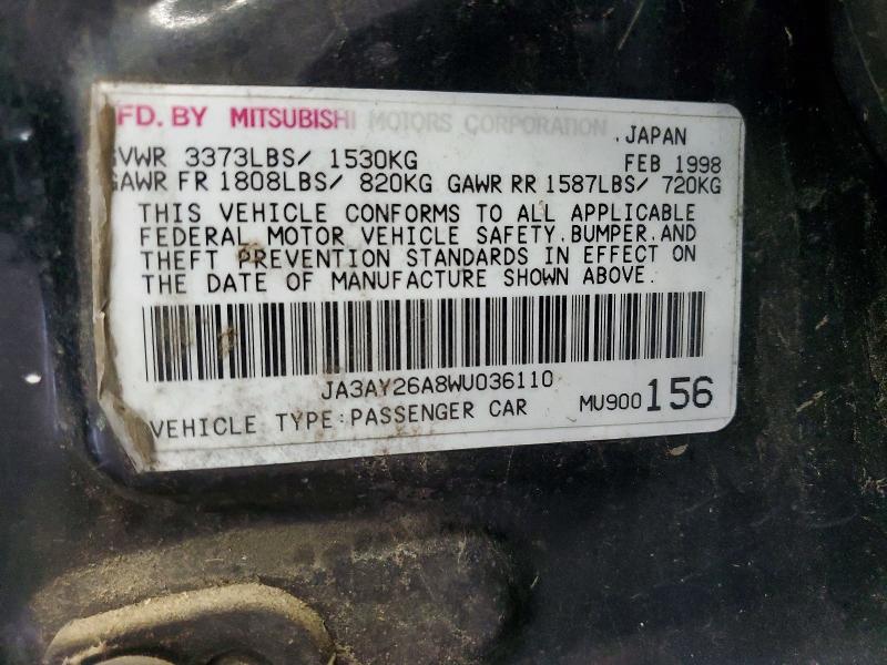 Продаж на аукціоні авто 1998 Mitsubishi Mirage, vin: JA3AY26A8WU036110, номер лоту: 56123516