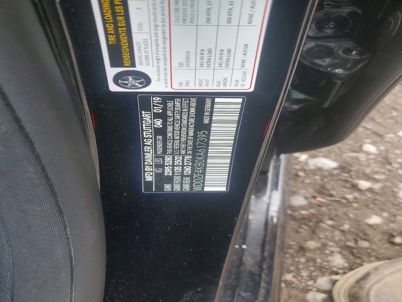 57812066 :رقم المزاد ، WDDZF4KB0KA617395 vin ، 2019 Mercedes-benz E مزاد بيع
