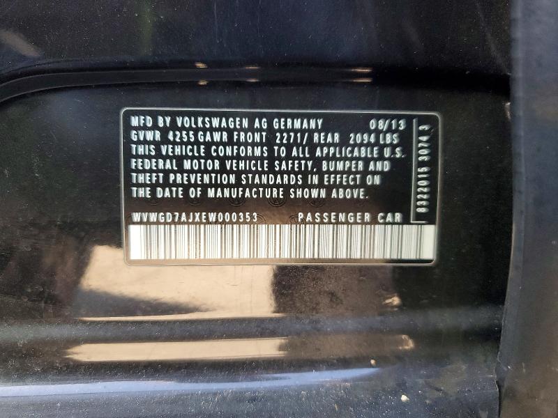 Продажа на аукционе авто 2014 Volkswagen Gti, vin: WVWGD7AJXEW000353, номер лота: 58468036