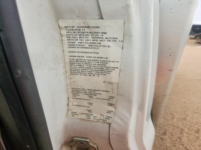 55807966 :رقم المزاد ، 1GB0G2BAXE1200693 vin ، 2014 Chevrolet Express G3500 مزاد بيع