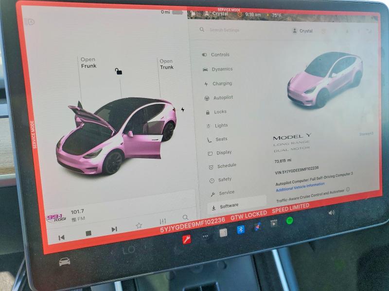 Продажа на аукционе авто 2021 Tesla Model Y, vin: 5YJYGDEE9MF102236, номер лота: 57260216