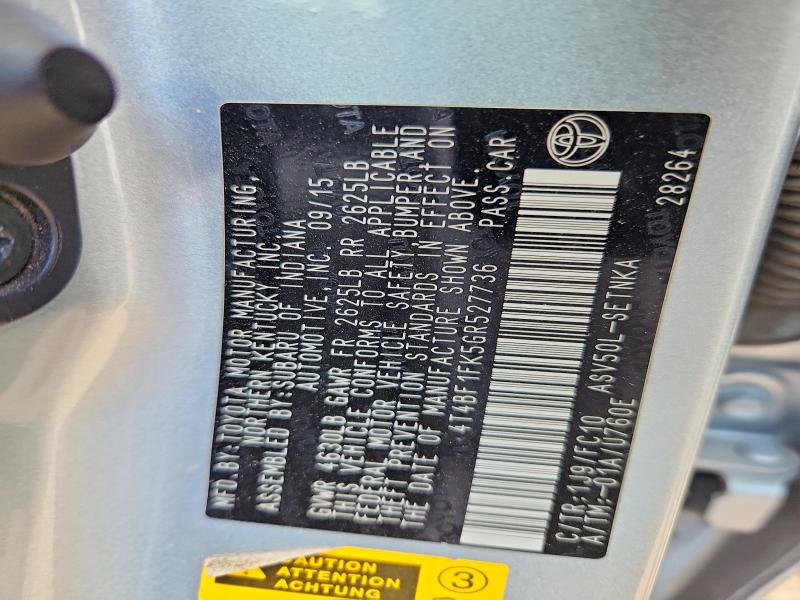 2016 Toyota Camry მანქანა იყიდება აუქციონზე, vin: 4T4BF1FK5GR527736, აუქციონის ნომერი: 57139626