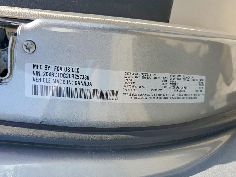 57269216 :رقم المزاد ، 2C4RC1DG2LR257330 vin ، 2020 Chrysler Voyager مزاد بيع