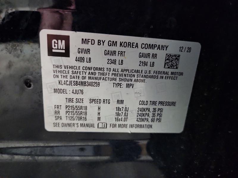 Продажа на аукционе авто 2021 Buick Encore, vin: KL4CJESB4MB340259, номер лота: 57226106