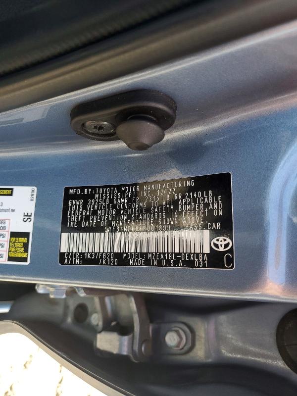 Aukcja sprzedaży 2023 Toyota Corolla, vin: 5YFB4MDE0PP001899, numer aukcji: 55634286