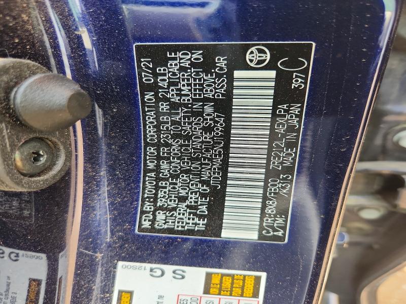 Продажа на аукционе авто 2022 Toyota Corolla, vin: JTDEPMAE5NJ199647, номер лота: 59007916