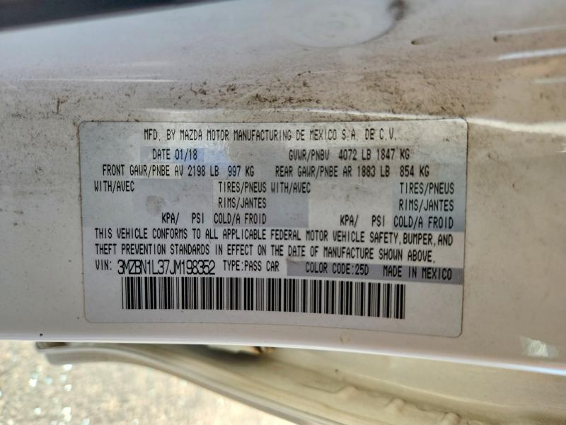 Продажа на аукционе авто 2018 Mazda 3, vin: 3MZBN1L37JM198352, номер лота: 56819646