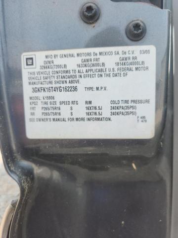Продаж на аукціоні авто 2000 Gmc Yukon Xl, vin: 3GKFK16T4YG162236, номер лоту: 57460536