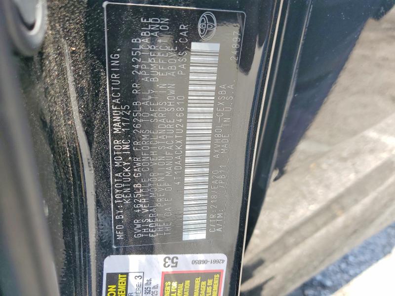 Продаж на аукціоні авто 2026 Toyota Camry, vin: 4T1DAACKXTU246810, номер лоту: 55833916