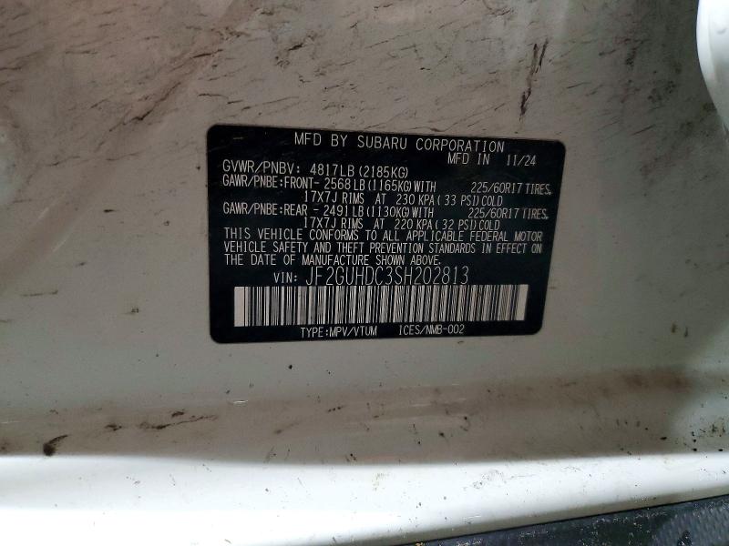 Aukcja sprzedaży 2025 Subaru Crosstrek, vin: JF2GUHDC3SH202813, numer aukcji: 56074996