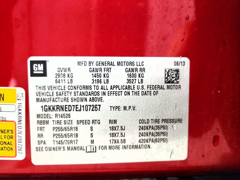 2014 Gmc Acadia მანქანა იყიდება აუქციონზე, vin: 1GKKRNED7EJ107267, აუქციონის ნომერი: 57348166