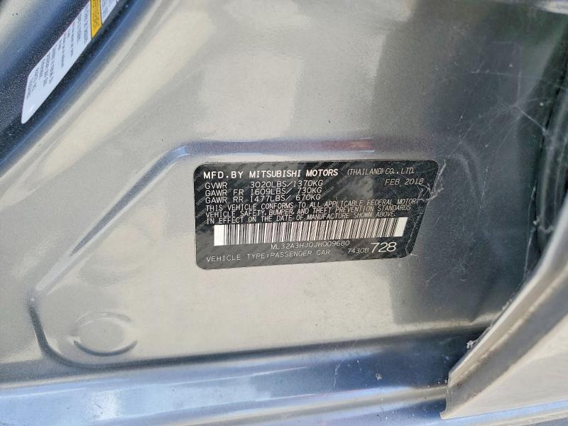 57690986 :رقم المزاد ، ML32A3HJ0JH009680 vin ، 2018 Mitsubishi Mirage مزاد بيع
