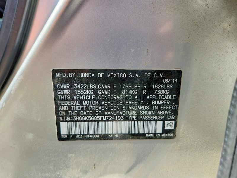 Продажа на аукционе авто 2015 Honda Fit, vin: 3HGGK5G85FM724193, номер лота: 57162496