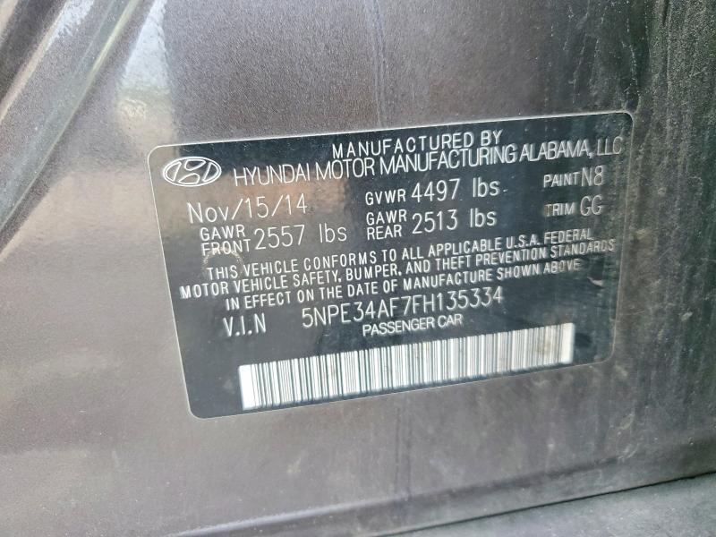 56282736 :رقم المزاد ، 5NPE34AF7FH135334 vin ، 2015 Hyundai Sonata مزاد بيع
