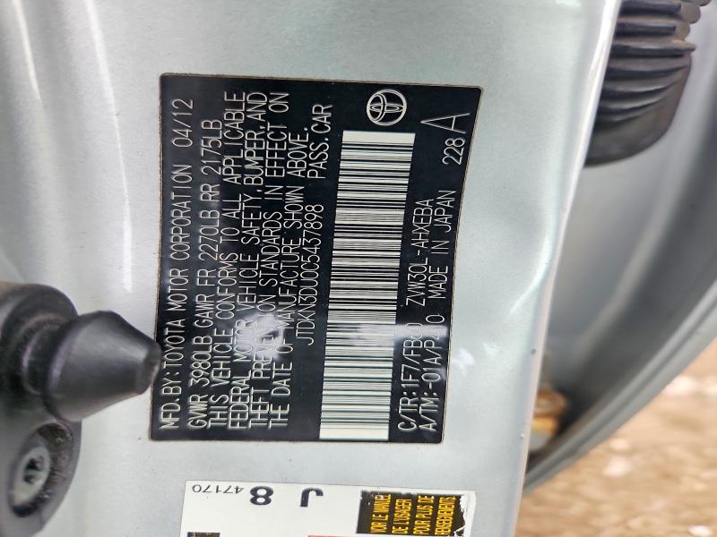 Aukcja sprzedaży 2012 Toyota Prius, vin: JTDKN3DU0C5437898, numer aukcji: 57992006