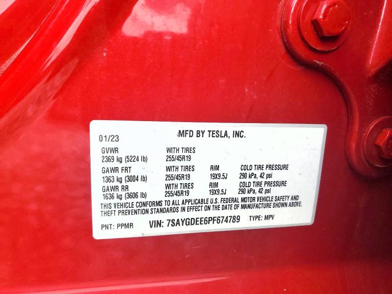 Продажа на аукционе авто 2023 Tesla Model Y, vin: 7SAYGDEE6PF674789, номер лота: 56936396