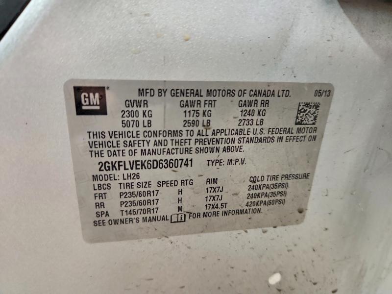 2013 Gmc Terrain მანქანა იყიდება აუქციონზე, vin: 2GKFLVEK6D6360741, აუქციონის ნომერი: 59319236