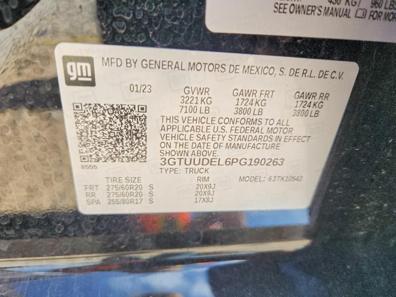 Aukcja sprzedaży 2023 Gmc Sierra, vin: 3GTUUDEL6PG190263, numer aukcji: 56353006