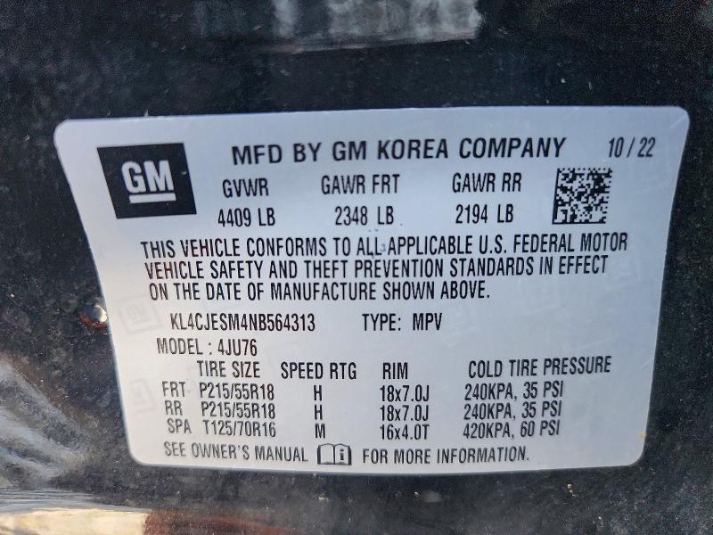 Продажа на аукционе авто 2022 Buick Encore, vin: KL4CJESM4NB564313, номер лота: 56761976