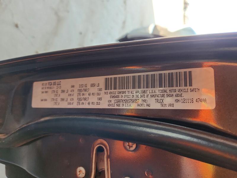 2019 Ram 1500 Classic მანქანა იყიდება აუქციონზე, vin: 1C6RR7KM2KS750357, აუქციონის ნომერი: 56775696