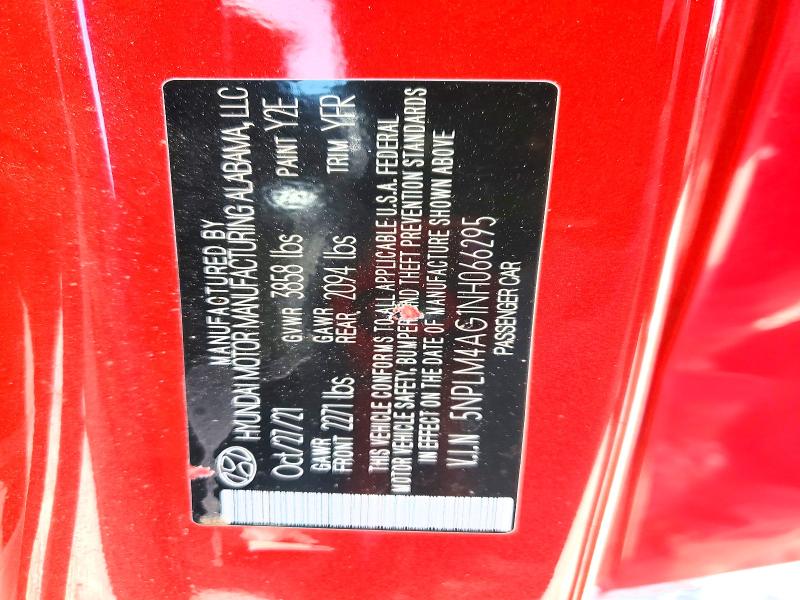 56337906 :رقم المزاد ، 5NPLM4AG1NH066295 vin ، 2022 Hyundai Elantra مزاد بيع