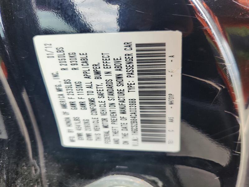 56033336 :رقم المزاد ، 1HGCS2B84CA003988 vin ، 2012 Honda Accord مزاد بيع