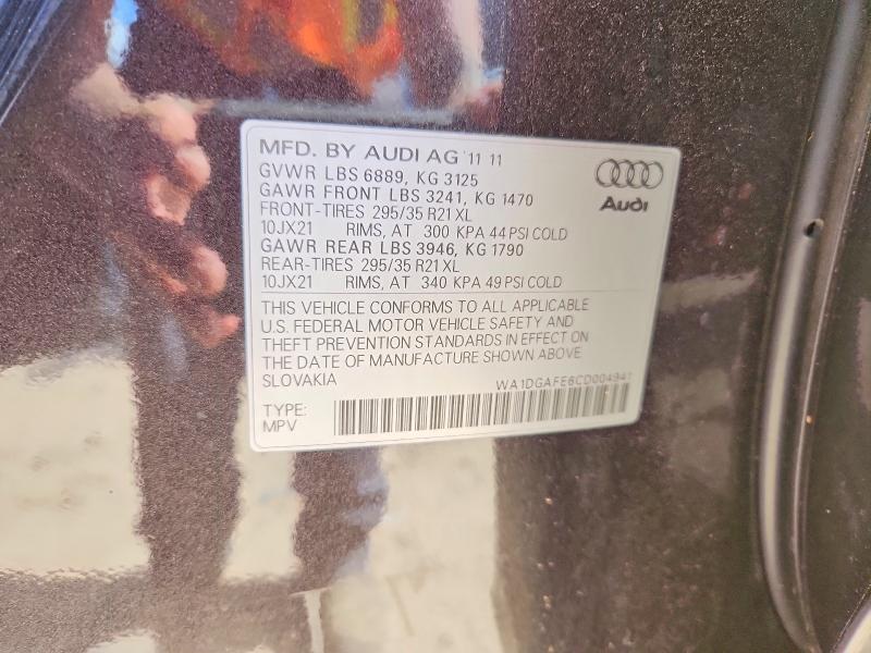 58603686 :رقم المزاد ، WA1DGAFE6CD004941 vin ، 2012 Audi Q7 مزاد بيع