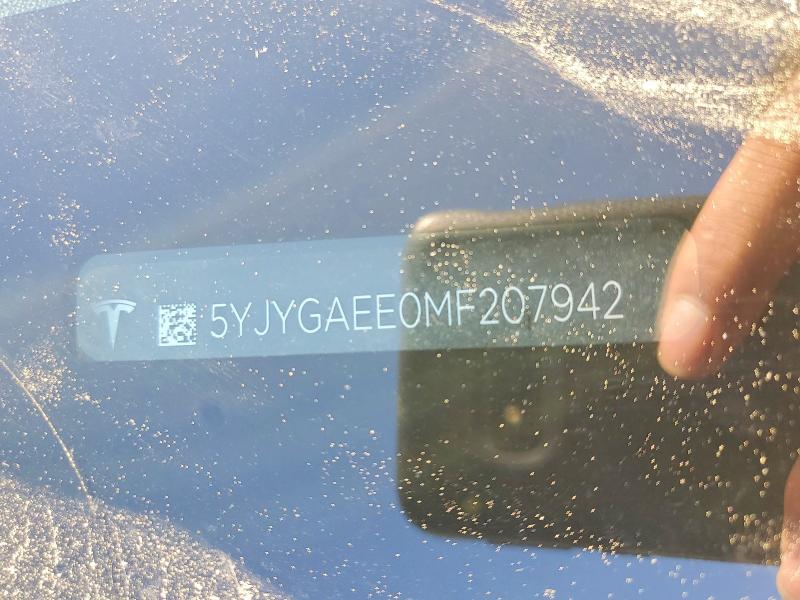 Продажа на аукционе авто 2021 Tesla Model Y, vin: 5YJYGAEE0MF207942, номер лота: 78326425