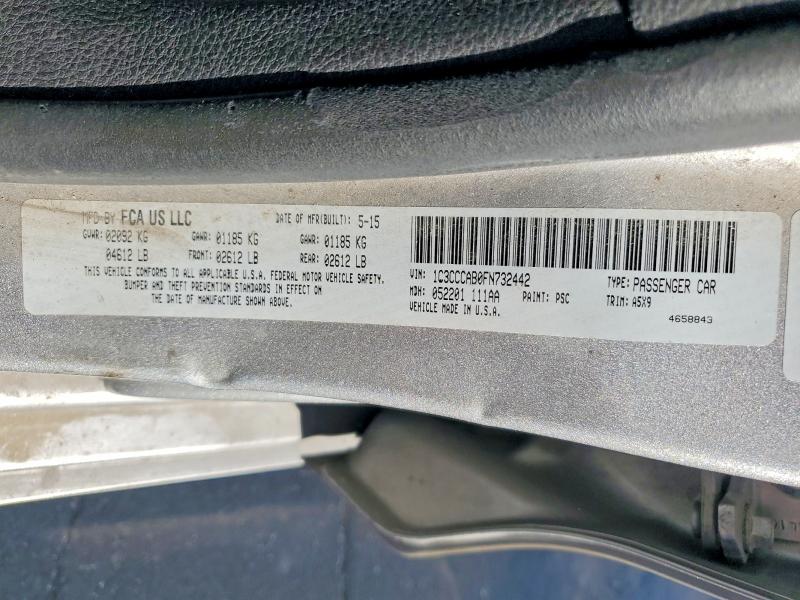 Aukcja sprzedaży 2015 Chrysler 200, vin: 1C3CCCAB0FN732442, numer aukcji: 58694526