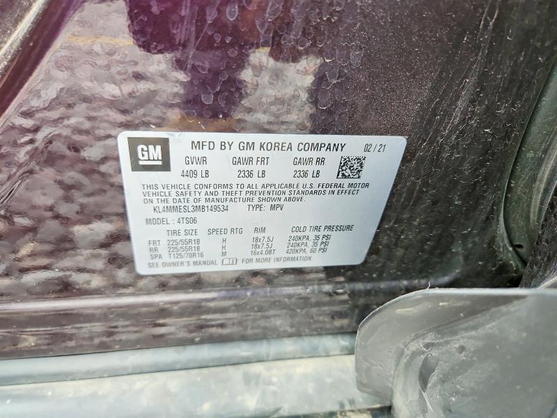 57536176 :رقم المزاد ، KL4MMESL3MB149534 vin ، 2021 Buick Encore Gx مزاد بيع