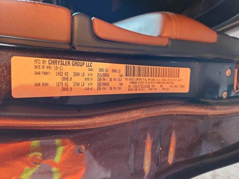 Продаж на аукціоні авто 2012 Jeep Grand Cherokee, vin: 1C4RJFCT3CC181952, номер лоту: 56505266