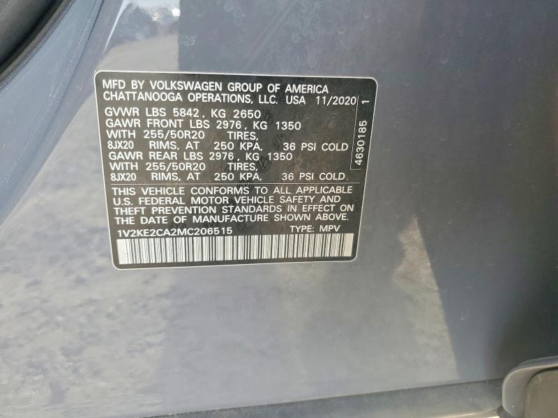 Aukcja sprzedaży 2021 Volkswagen Atlas Cross Sport, vin: 1V2KE2CA2MC206515, numer aukcji: 55302046
