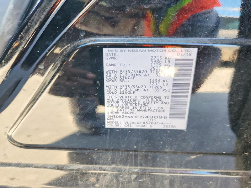 Auction sale of the 2018 Nissan Pathfinder, vin: 5N1DR2MNXJC649096, lot number: 56830536