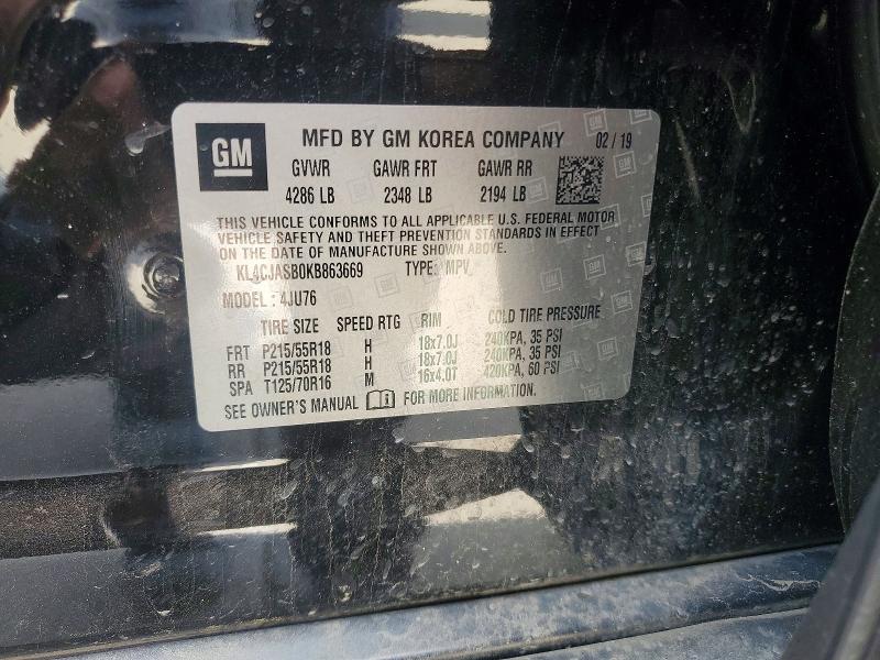 Aukcja sprzedaży 2019 Buick Encore, vin: KL4CJASB0KB863669, numer aukcji: 56653366