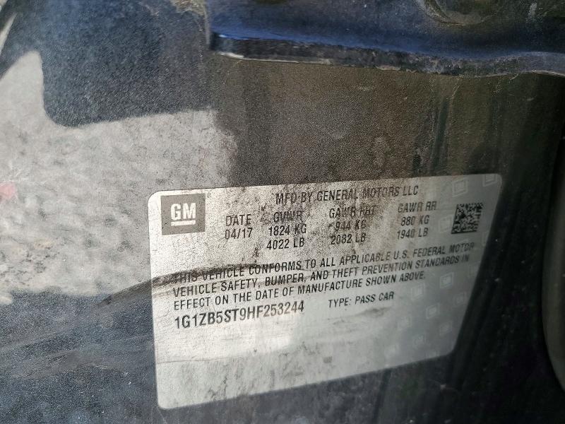 2017 Chevrolet Malibu მანქანა იყიდება აუქციონზე, vin: 1G1ZB5ST9HF253244, აუქციონის ნომერი: 56550666