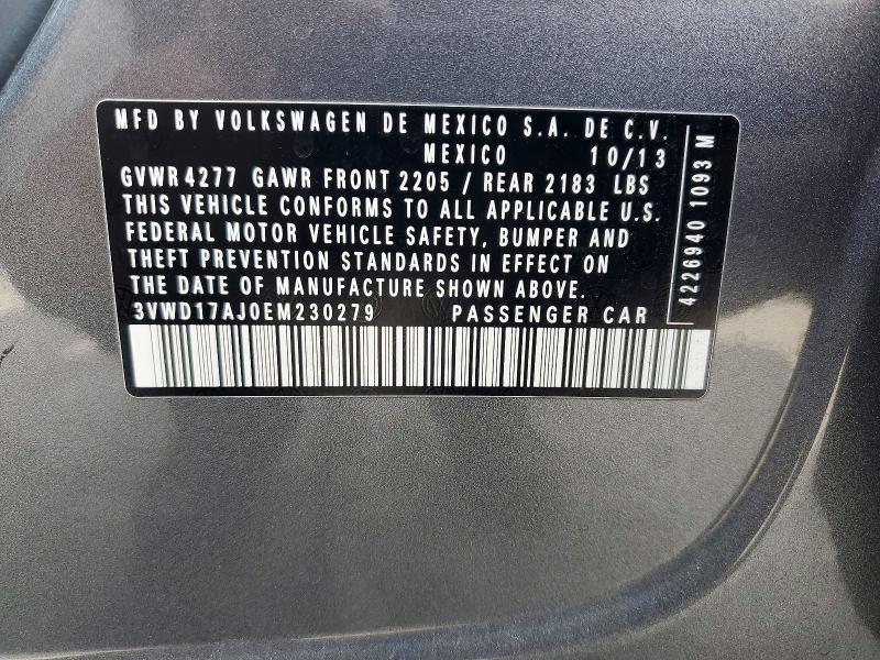 56275216 :رقم المزاد ، 3VWD17AJ0EM230279 vin ، 2014 Volkswagen Jetta مزاد بيع