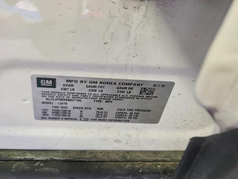 Продажа на аукционе авто 2019 Chevrolet Trax, vin: KL7CJPSBXKB837165, номер лота: 57646616